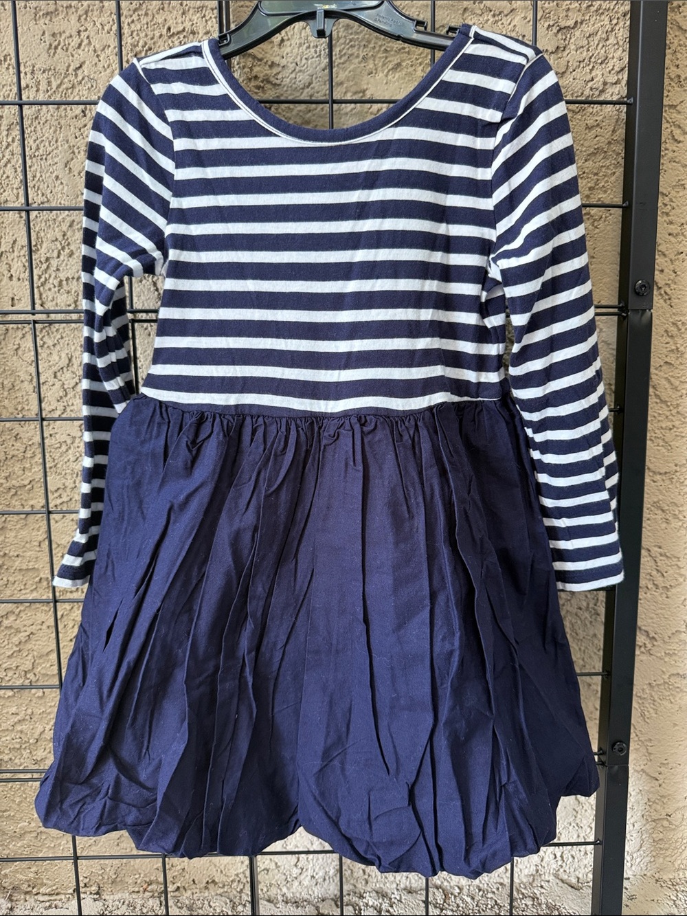 GAP Navy and White Striped Long-Sleeve Casual Dress
